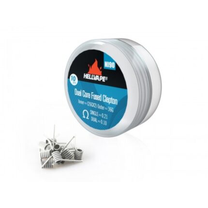 Ετοιμες αντιστάσεις επισκευάσιμων Ni90 Dual core fused clapton στα 0,21 Ohm απο τη Hellvape