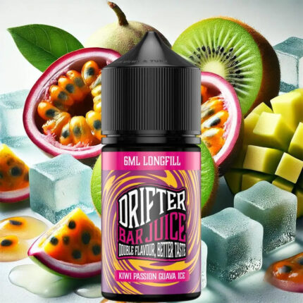 Kiwi Passion Guava Ice από την Drifter στα 30ml με γεύση ακτινίδιο, γκουάβα, πάσιονφρουτ και πάγος