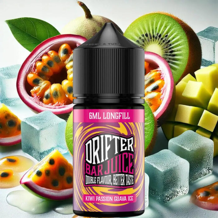 Kiwi Passion Guava Ice από την Drifter στα 30ml με γεύση ακτινίδιο, γκουάβα, πάσιονφρουτ και πάγος
