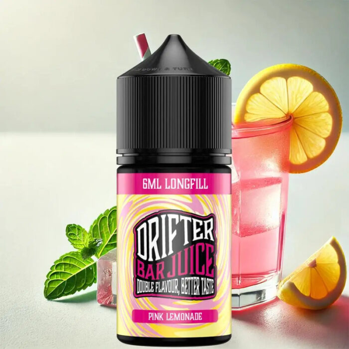 Pink Lemonade από την Drifter στα 30ml με γεύση λεμονάδα, βατόμουρο και πάγος.