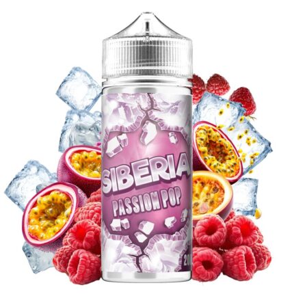 Passion Pop από τη Siberia στα 120ml με γεύση πάσιον φρουτ ,βατόμουρο και πάγος.