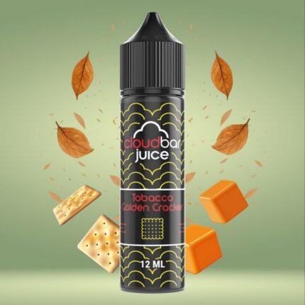 Tobacco Golden Crackerαπό τη Cloud Bar στα 60ml με γεύση καπνος, μπισκότο και καραμέλα.