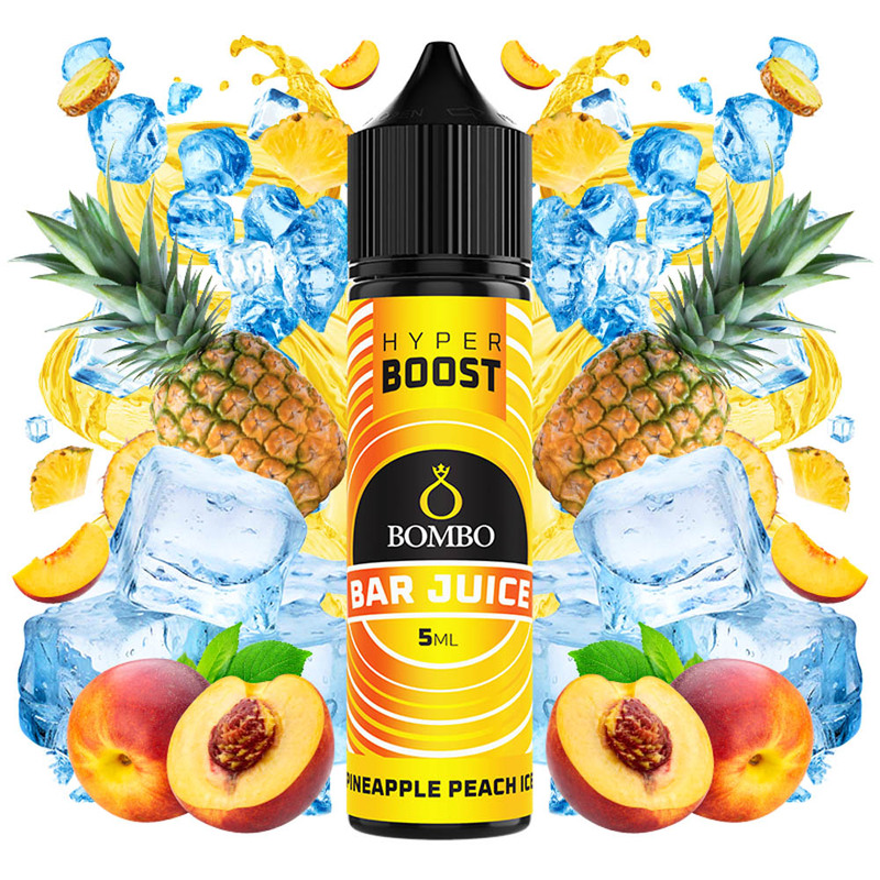 Strawberry Banana Ice από την Bombo στα 60ml με γεύση ανανά, ροδάκινο και πάγο.