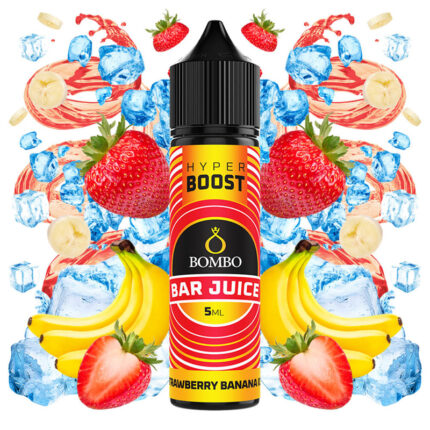 Strawberry Banana Ice από την Bombo στα 60ml με γεύση φράουλα, μπανάνα και πάγος.