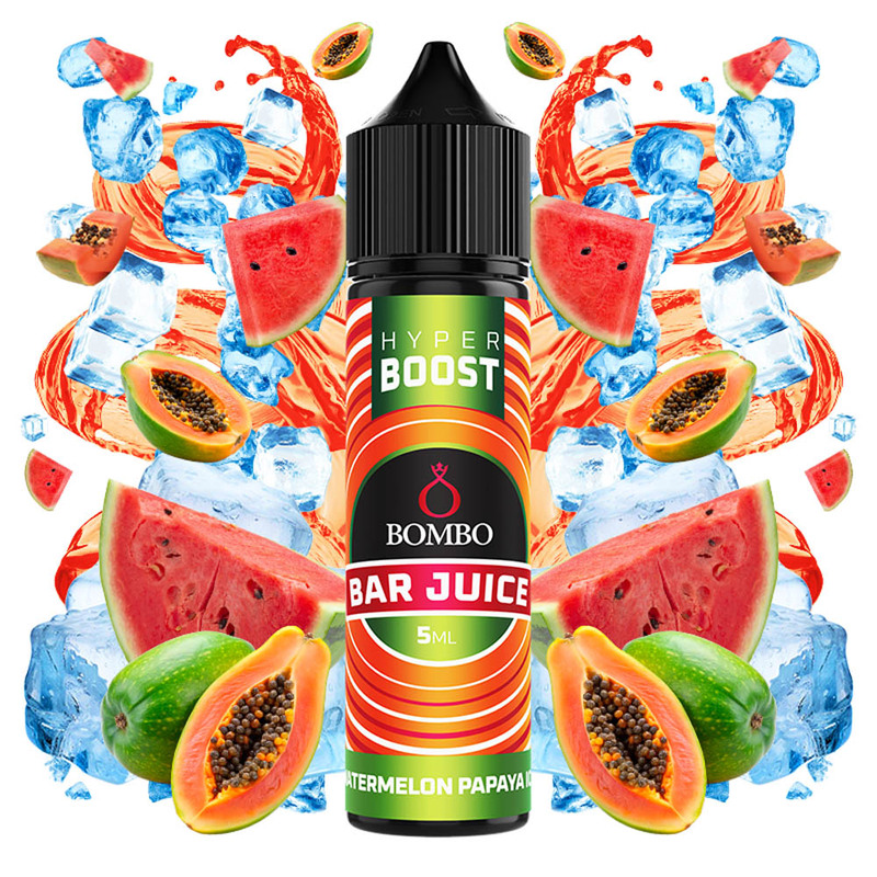Watermelon Papaya Ice από την Bombo στα 60ml με γεύση καρπούζι, παπάγια και πάγος.